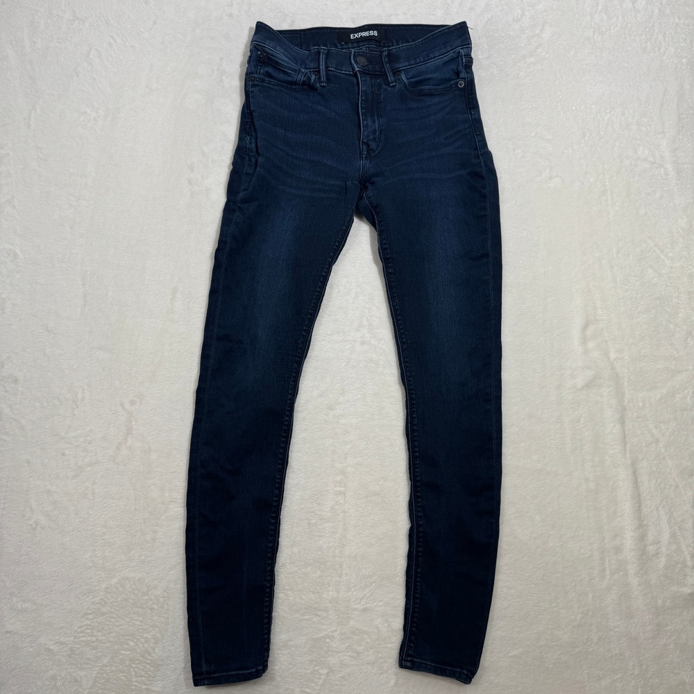 Express‎ Jeans Womens 4R Dark Indigo Legging Mid Rise Stretch+ Supersoft Skinny